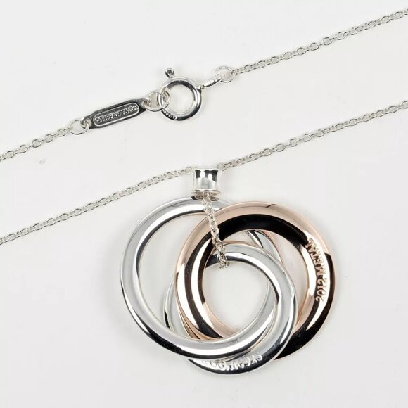 TIFFANY&Co. Interlocking Circle Necklace Silver925/Rubedo metal - Picture 7 of 7
